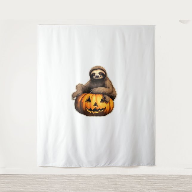 Sloth thematischer halloween Oversized T - Shirt Wandteppich (Vorderseite)