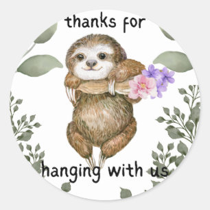 Sloth Theme Merci pour Hanging with Us Sticker