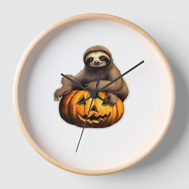 Sloth themed halloween Oversized T-Shirt Uhr (Vorderseite)