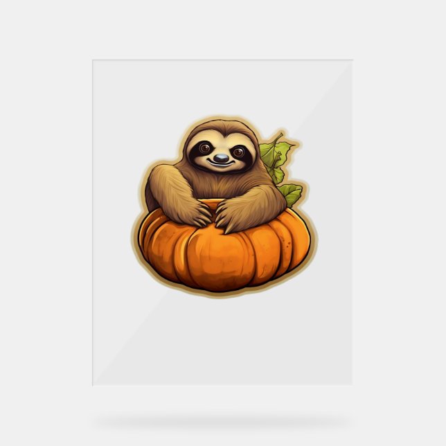 Sloth-Themenhalloween Oversized T - Shirt_1 Acrylschild (Vorderseite)
