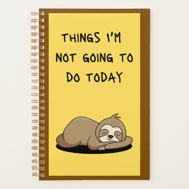 Sloth Things I'm Not Going To Do Today Planner Planer (Vorderseite)