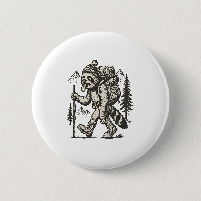 Sloth Tired Sloth Wandern Button (Vorderseite)