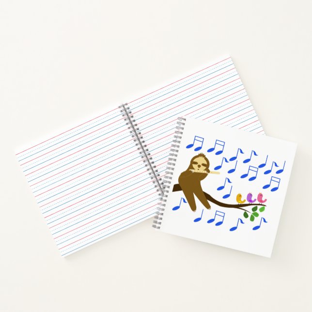 Sloth und Birds spielen Musik Notizbuch (Innenseite)