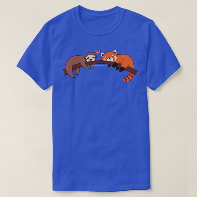 Sloth und Red Panda Liebe T-Shirt (Design vorne)