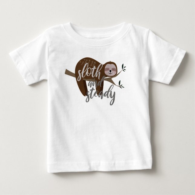 Sloth und Steady Baby T-shirt (Vorderseite)