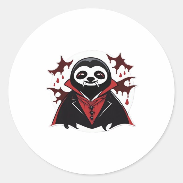 Sloth vampire Classic T - Shirt_1 Runder Aufkleber (Vorderseite)