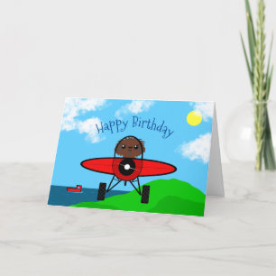 Sloth vole une carte d'anniversaire d'avion