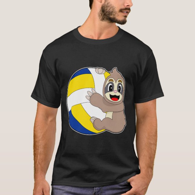Sloth Volleyball Spieler Volleyball T-Shirt (Vorderseite)