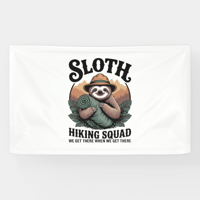 Sloth WanderSquad Funny Camping Banner (Horizontal)