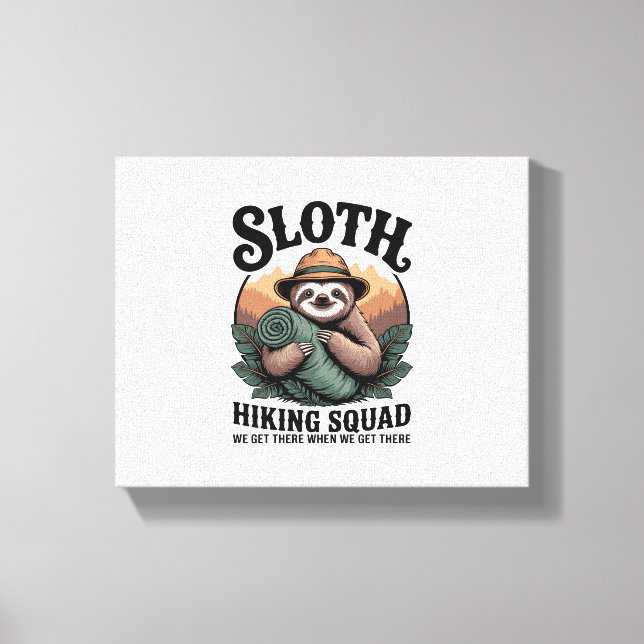 Sloth WanderSquad Funny Camping Leinwanddruck (Vorderseite)