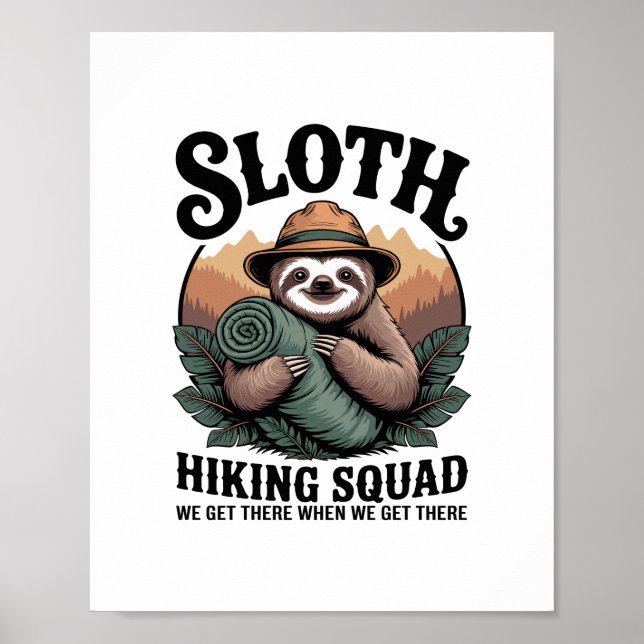 Sloth WanderSquad Funny Camping Poster (Vorne)