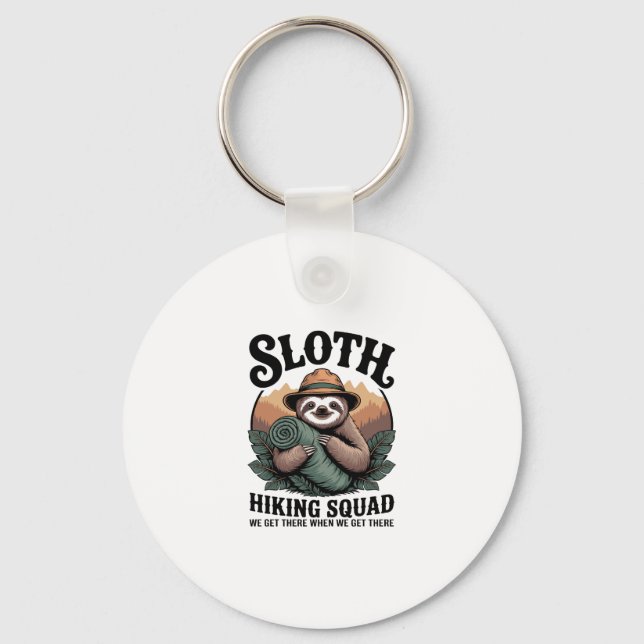 Sloth WanderSquad Funny Camping Schlüsselanhänger (Vorderseite)