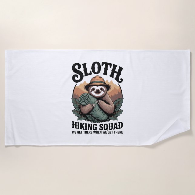 Sloth WanderSquad Funny Camping Strandtuch (Vorderseite)
