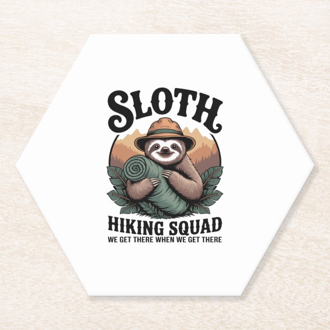 Sloth WanderSquad Funny Camping Untersetzer (Vorderseite)