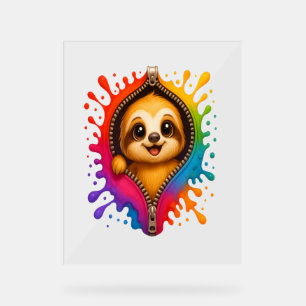 Sloth Watercolor Acrylschild