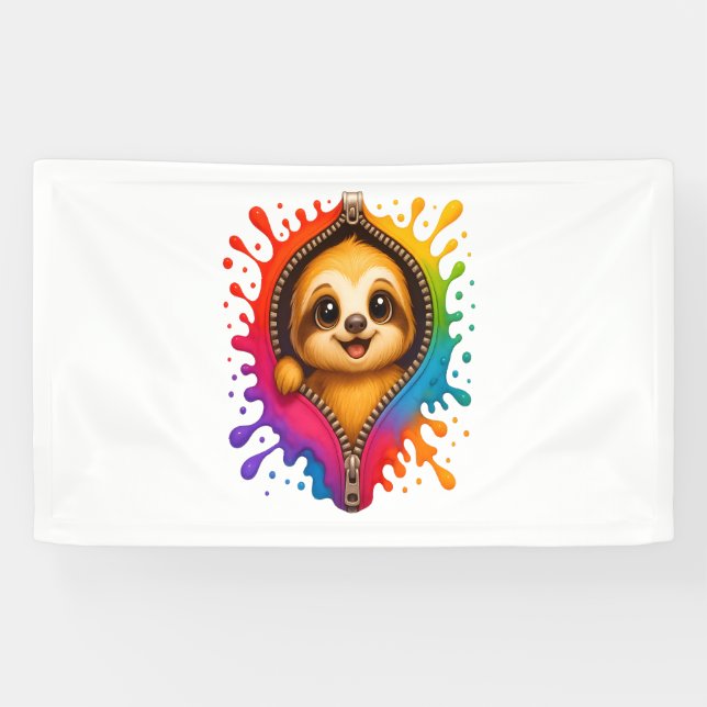Sloth Watercolor Banner (Horizontal)