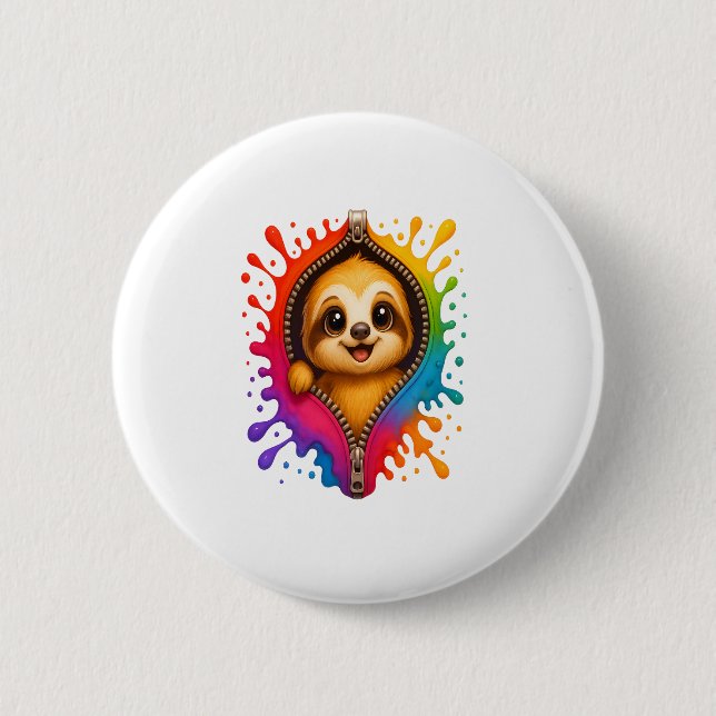Sloth Watercolor Button (Vorderseite)