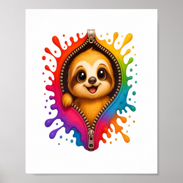Sloth Watercolor Poster (Vorne)