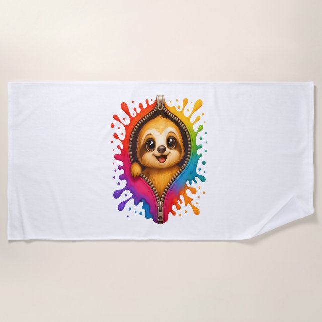 Sloth Watercolor Strandtuch (Vorderseite)