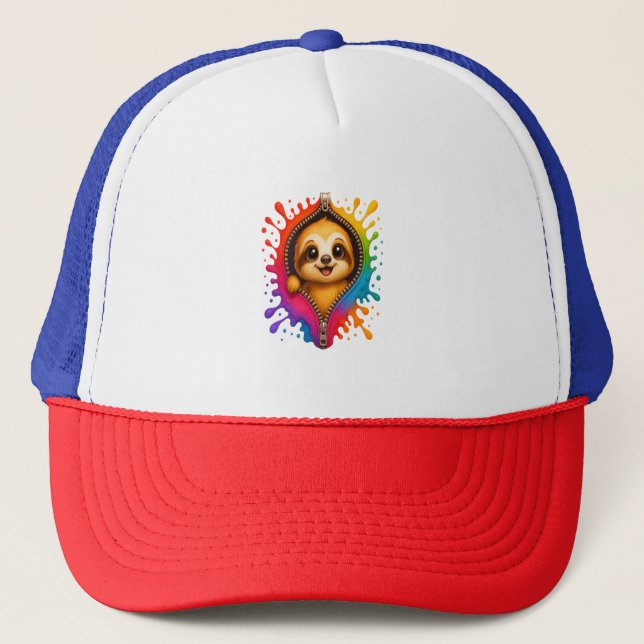 Sloth Watercolor Truckerkappe (Vorderseite)