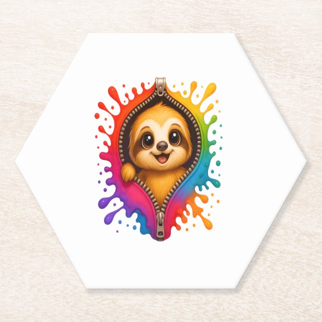Sloth Watercolor Untersetzer (Vorderseite)