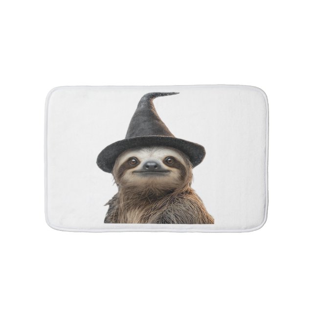 Sloth Wearing Halloween Witch Hat Classic T-Shirt Badematte (Vorderseite)