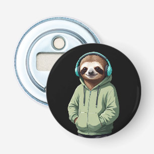 Sloth Wearing Hoodie Funny Coole Tierart Flaschenöffner