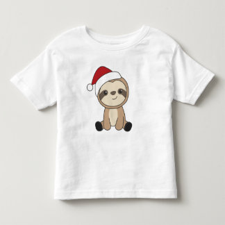 Sloth Weihnachtsschnee Wintertiere Schlampen Klein Kleinkind T-shirt