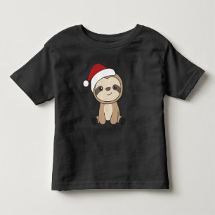 Sloth Weihnachtsschnee Wintertiere Schlampen Klein Kleinkind T-shirt