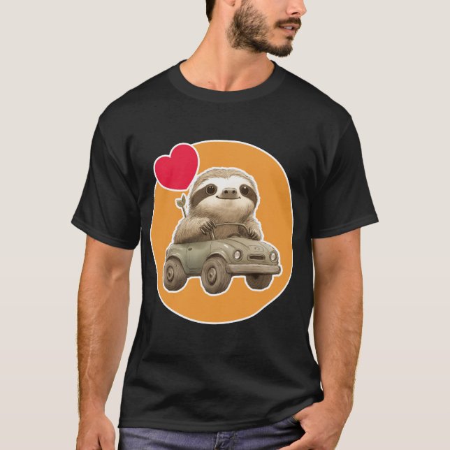 Sloth with Car T-Shirt (Vorderseite)