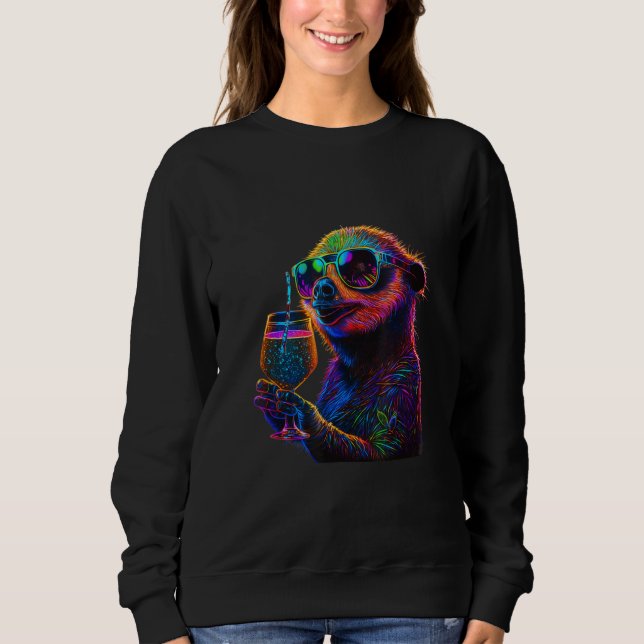 Sloth with Cocktail Sweatshirt (Vorderseite)