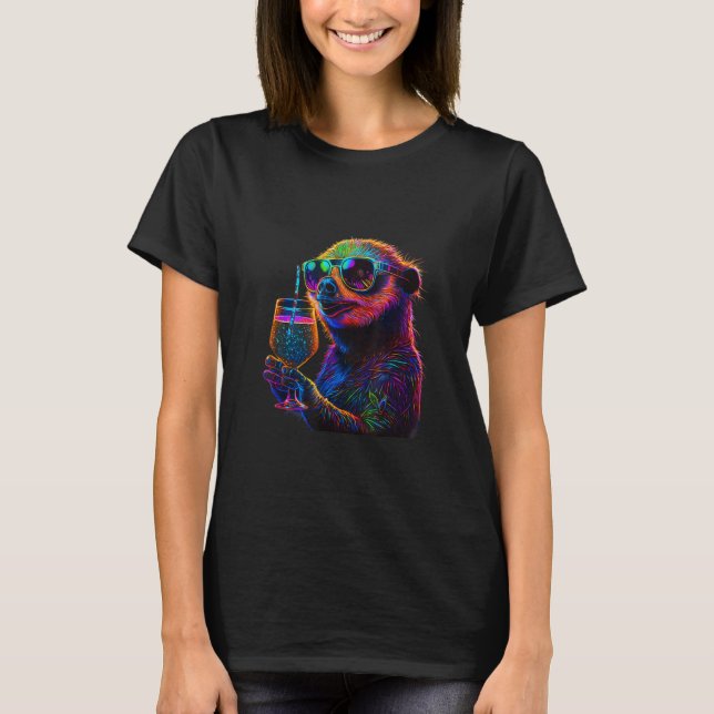 Sloth with Cocktail T-Shirt (Vorderseite)