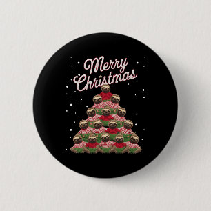 Sloth Xmas Tree Sloths Christmas Tree Button