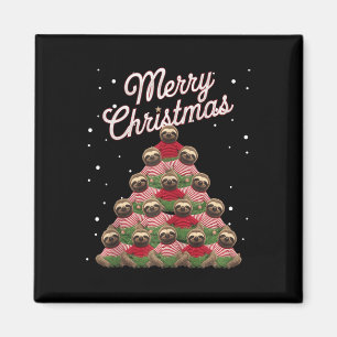 Sloth Xmas Tree Sloths Weihnachtsbaum Tank Top Magnet