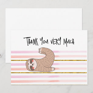 SLOTH Yoga Carte de remerciements pour les amoureu
