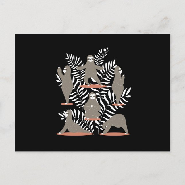 Sloth Yoga Funny Sloth Postkarte (Vorderseite)