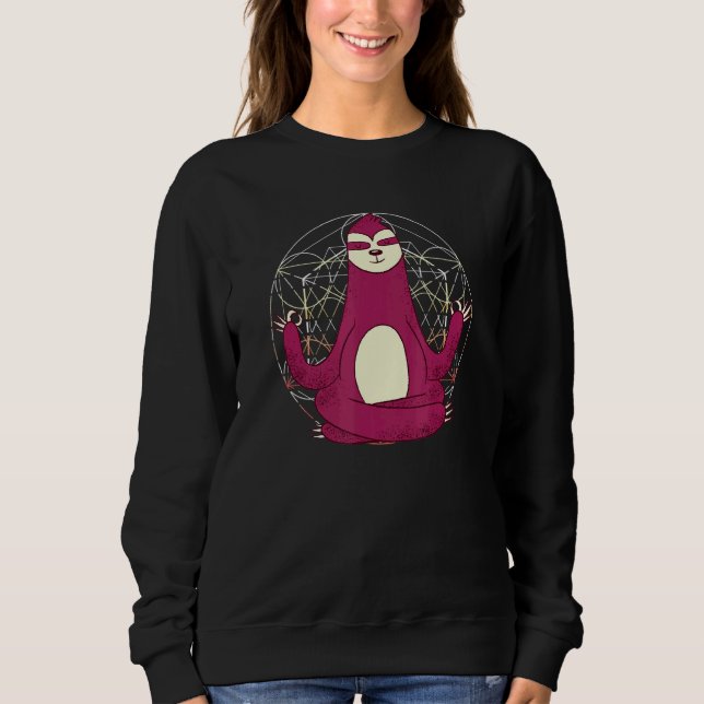 Sloth Yoga I Meditation Sportyogafan Sweatshirt (Vorderseite)