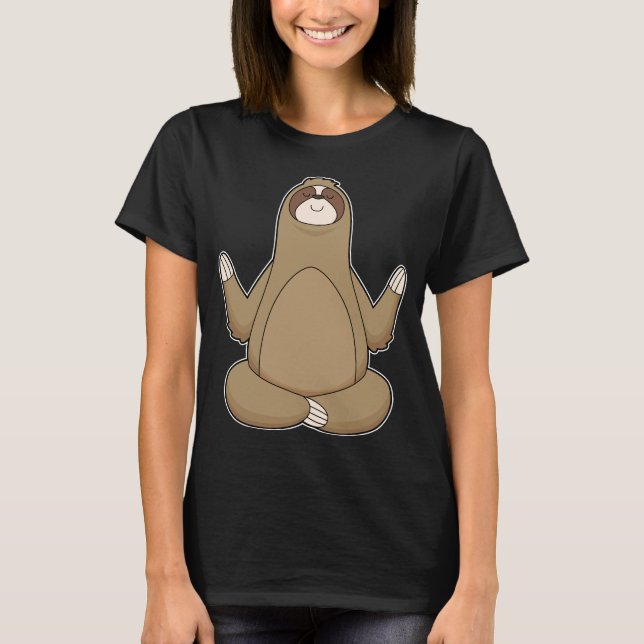 Sloth Yoga Meditation T-Shirt (Vorderseite)