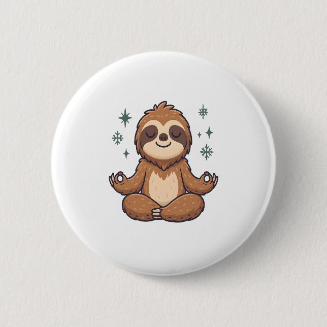 Sloth Yoga Sloth Button (Vorderseite)