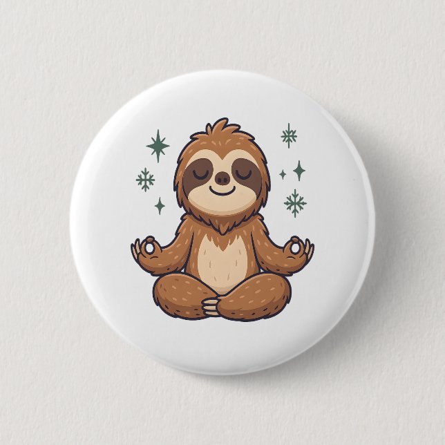 Sloth Yoga Sloth Button (Vorderseite)