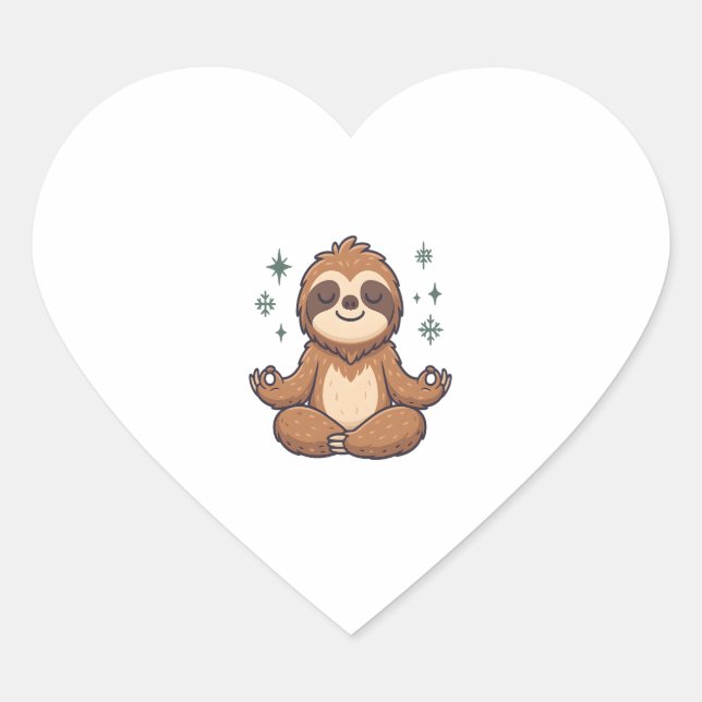 Sloth Yoga Sloth Herz-Aufkleber (Vorderseite)