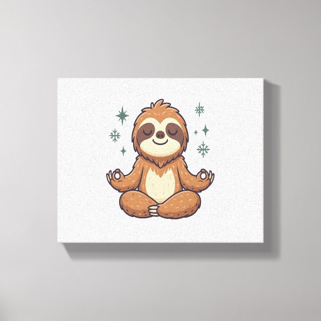 Sloth Yoga Sloth Leinwanddruck (Vorderseite)