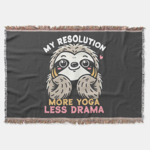 Sloth Yoga Throw Blanket - Mehr Yoga Weniger Drama Decke
