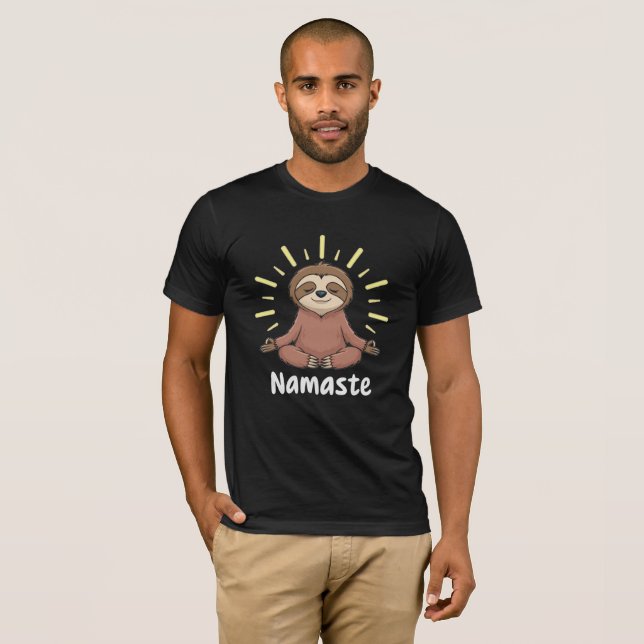 Sloth Your Mind, Find Your Peace Namaste T-Shirt (Devant entier)