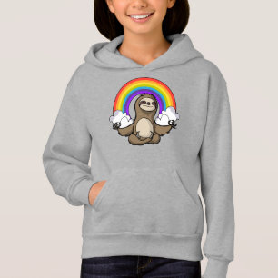 Sloth Zen Yoga Meditation Rainbow Animal Hoodie