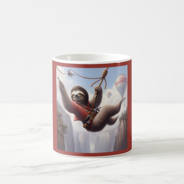 Sloth Ziplining Kaffeetasse (Mittel)