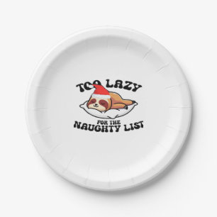 Sloth zu lazy für die schmutzige Liste, lustige Ch Pappteller