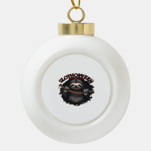 Slothoween Chill And Thrill - Gruseliger Faultier- Keramik Kugel-Ornament