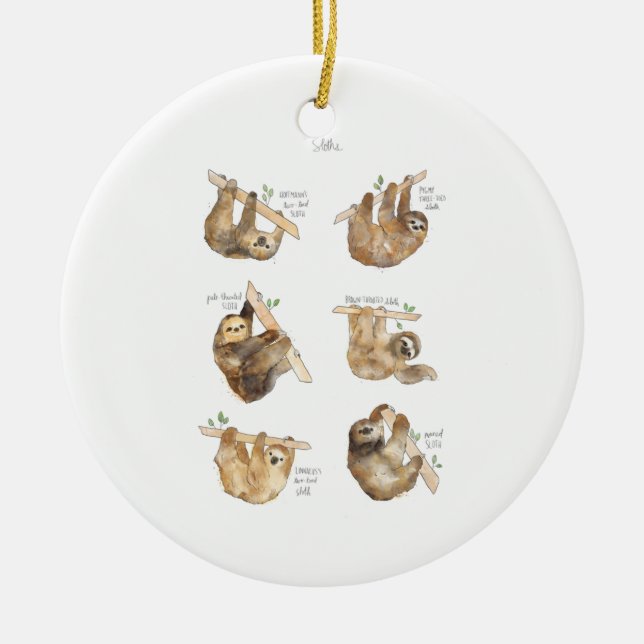 Sloths Classic Keramik Ornament (Vorne)