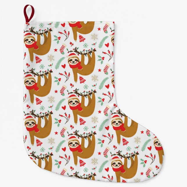Sloths Grosser Weihnachtsmann-Strumpf Großer Weihnachtsstrumpf (Vorderseite)